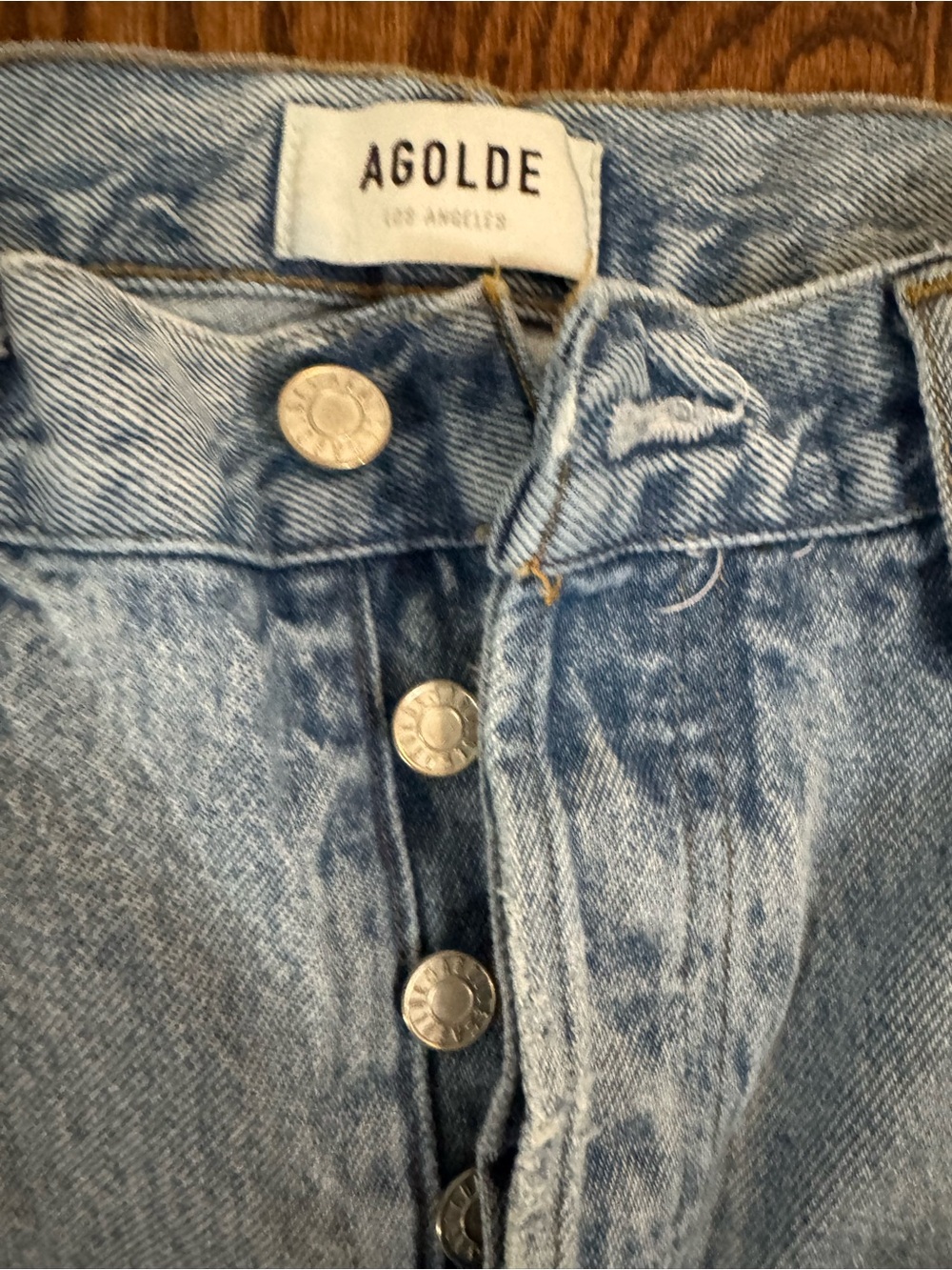 Agolde Light Wash High-Rise Button-Fly Jeans